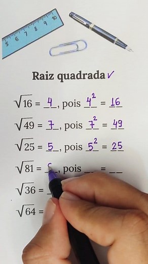Raiz quadrada. #matematica #aula #raizquadrada | Professor Francivaldo - Matemática