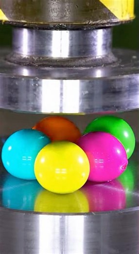 Hydraulic Press vs Slime Ball, Toothpaste & Paint Balloons 💥 #hydraulicpress#satisfying#asmr