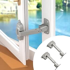 EUDEMON 2 Pack Updated Baby Window Safety Lock, Childproof Window Restrictor for UPVC, Adjustable Winodw Guard for Wooden, Metal Frames (Grey)