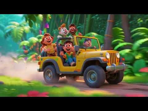 Jungle Jeep Safari Song | Fun Nursery Rhymes & Kids Songs