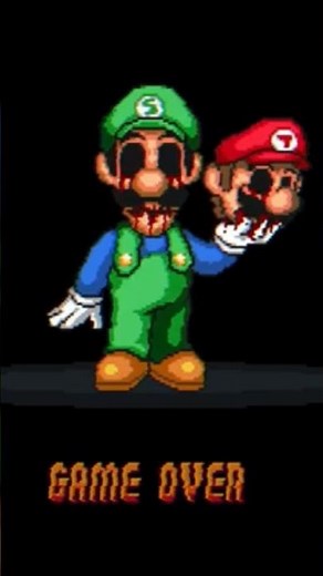 SCARY GAME OVER DEATH SCENE IN MARIO.EXE GAME (LEFT BEHIND) 💀 #shorts #marioexe #exe #luigikid