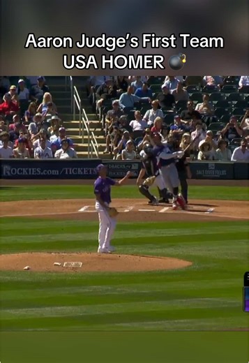 AARON JUDGE LAUNCHES HIS FIRST TEAM USA HOME RUN⚾️💣 #baseball #MLB #usa #aaronjudge #homerun