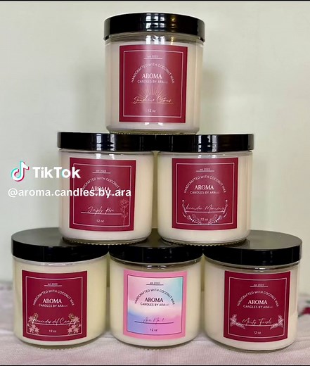Introducing the exquisite candle collection by Aroma Candles by Ara LLC! ✨🕯️ Step into a world of pure bliss and tranquility with our carefully crafted candles. 🌟✨ Immerse yourself in the captivating scents of our six luxurious aromas. Each fragrance has been meticulously curated to bring happiness, calmness, and cheerfulness into your life. Experience the vibrant burst of Sunshine Citrus, the soothing aroma of Lavender Morning, the timeless elegance of Simply Rose, the refreshing Minty Fresh 