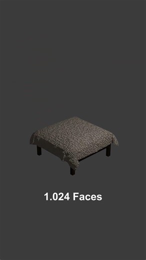 3D cloth simulation from 1 face to 16384 faces #blender #animation #3dart