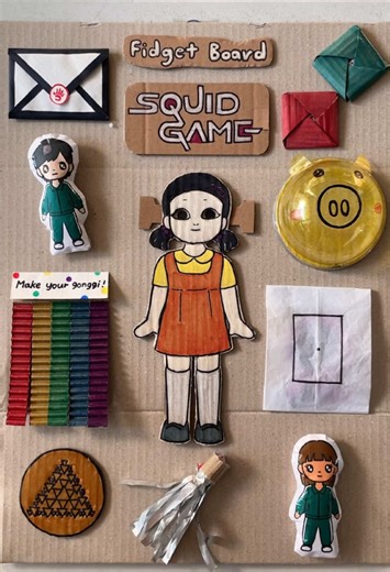 Squid Game Themed Fidget Board Review and ASMR