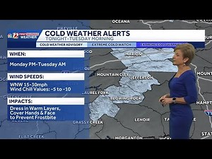 Bitter cold wind tonight into Tuesday