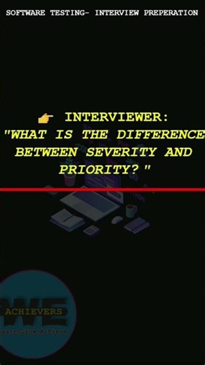 Severity vs Priority | QA Interview 1 | Software Testing Interview Question & Answer | #shorts