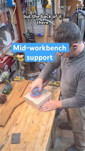 Simple Benchhook provides support and pressure mid-workbench #workshop #workbench #woodworking