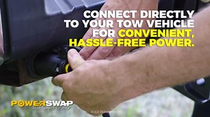 Lippert Power Swap Auxiliary Cord for Power Stance Tongue Jack, 6' long Cable, 2-Way to 7-Way Plug, Won’t Drain Your RV Battery, LED Lights for Nighttime Visibility, Emergency Manual Crank – 813749