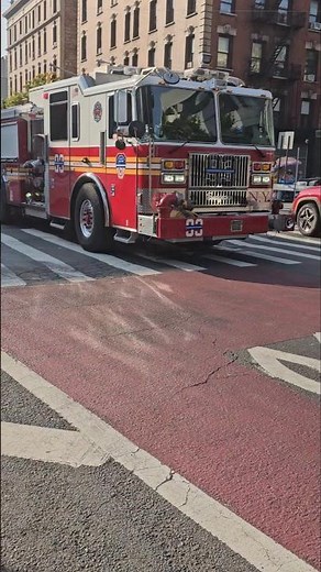 FDNY Engine 93 Passing By On West 181st Street In Washington Heights, Manhattan, New York City