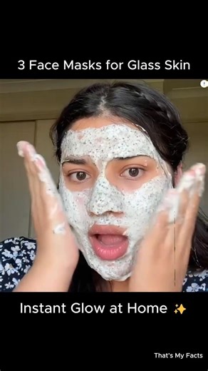 3 Face Masks for Smooth Glass Skin #shorts #skincare #glassskin #brightskin #trending