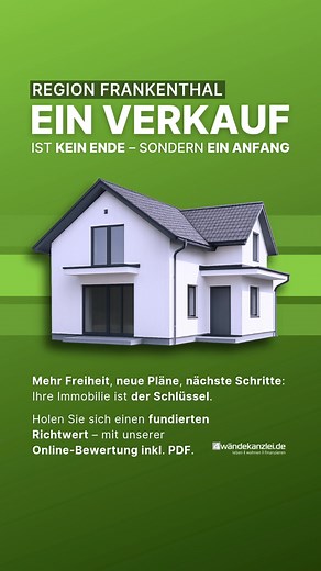 Ein Verkauf ist kein Ende – sondern ein Anfang. ✨ Mehr Freiheit, neue Pläne, nächste Schritte: Ihre Immobilie ist der Schlüssel. Holen Sie sich jetzt einen fundierten Richtwert für Ihre Immobilie in der Region Frankenthal  https://content.4waendekanzlei.de/wertermittlung Kostenlos, online inkl. PDF und in weniger als 3 Minuten.⏱️ | 4wändekanzlei GmbH | Facebook