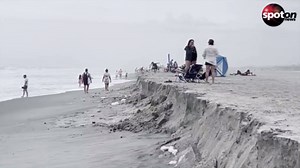 Coastal erosion in Florida: Beach eroded by storm surges