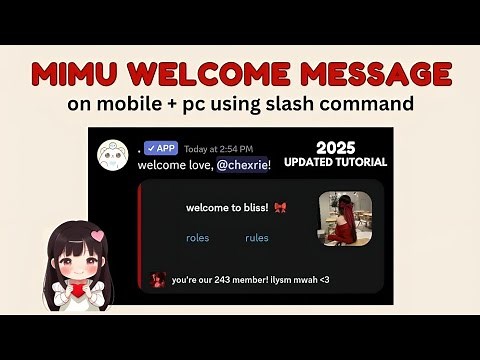 WELCOME / GREET MESSAGE | Mimu bot | 7 easy steps | 2025 updated | using slash cmd on mobile + pc