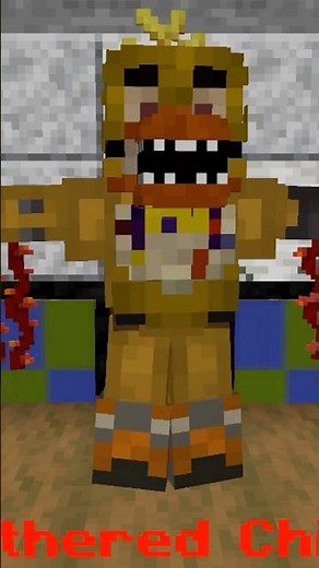 All FNAF Withered Animatronics In Minecraft #minecraft #fnaf #shorts #shortvideo #minecraftshorts