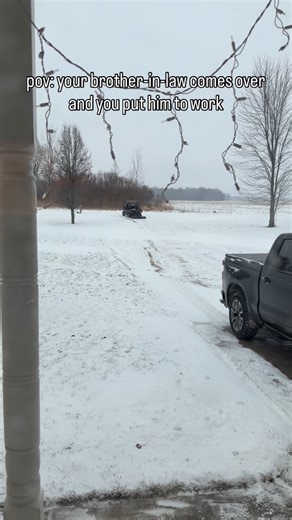 He’s working the plow 😆 it’s just a little cold #brothers #snow #plow #winter #funny | Martinez Family Adventures