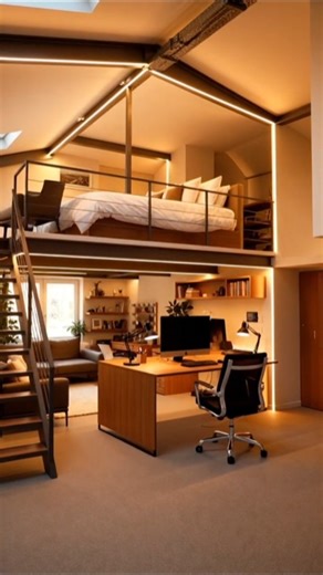 From Empty Room to Luxury Loft Apartment in 30 Seconds 🤯#timelapse#roomtransformation#luxuryloft