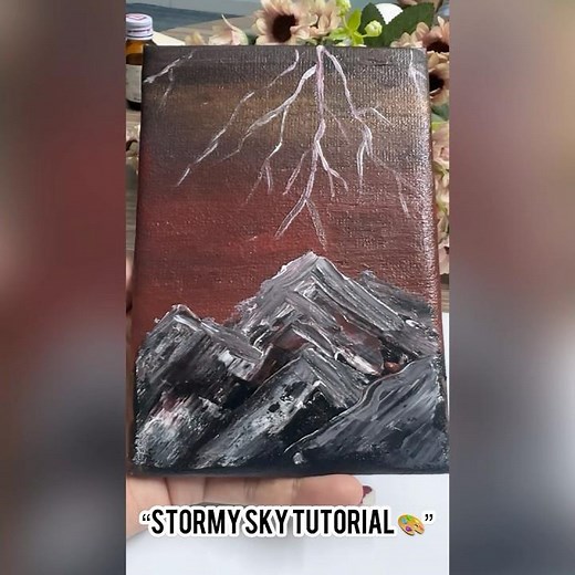 “Easy Lightning Painting Tutorial ⚡️⛰️”