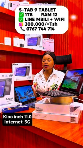 Simu original na bei rahis on Instagram: "ATOUCH TABLET . S-TAB • Storage : 1 telabt(Gb 1000) RAM 12 • Kioo: Inchi 11 00 • Android version : Android 14.0 • Kamera ya Mbele: 20 MP • Kamera ya Nyuma: 36 MP • Betri: 12,000mAh • Mtandao: 5G matumizi: • Kuhifadhi na kuandika documents vyuoni na ofisini • Kuangalia filamu (inawezekana kupitia Movie) • games mbali mbali • Matumizi kama smartphone . Unawez kutoa zawad kwa mtu yeyote ✅bei: 300,000/= ✅bei : 300,000/= ✅bei : 300,000/= Call and whatapp :076