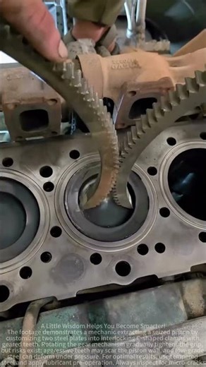 Self made C clamp trick for piston removal #shorts #mechanic #autorepair