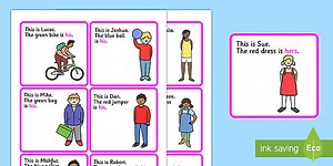 Possessive Pronouns His And Hers Cut Out Cards