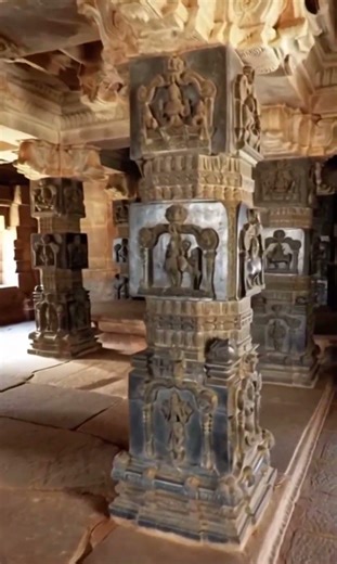 Discover the breathtaking beauty of the Hazara Rama Temple : intricately carved pillar