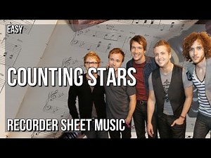 SUPER EASY Recorder Sheet Music: How to play Counting Stars by OneRepublic