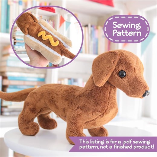 Dachshund Plush Sewing Pattern - PDF Digital Download - No Physical Items Sent - Etsy