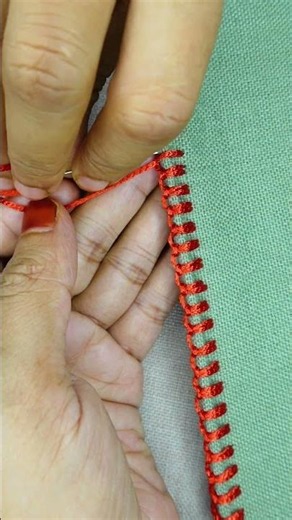 Super easy blanket stitch border lace hand embroidery #embroidery
