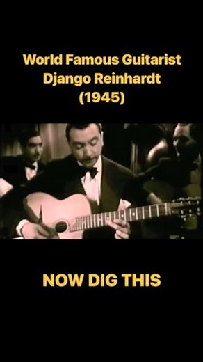 Rare footage of the world famous Django Reinhardt playing the guitar in 1945 🎥 🎸 . More amazing videos by musicians available on our YouTube channel (link in bio) . #nowdigthis #Django #Reinhardt #DjangoReinhardt #guitarist #guitar | Now Dig This