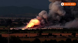 One person was killed and another seriously injured after a blaze at a firework factory in Bulgaria set off a series of dramatic explosions. Mushroom clouds, flecked with the reds and whites of exploding fireworks, were seen high in the sky https://reut.rs/4deWzyv | Reuters