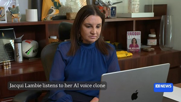 Jacqui Lambie listens to her AI voice clone