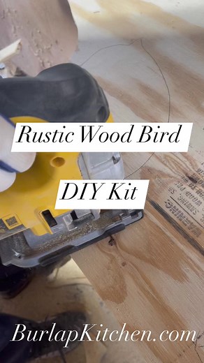 Did you catch our new rustic diy wood bird kit?? What do you think?? #woodbird #diykits #woodkit #craftkits #rusticdecor #springdecor | Burlap Kitchen