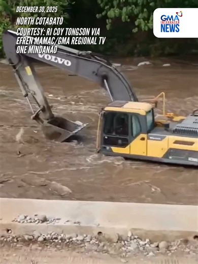 WATCH: A backhoe almost drowned in the river that flooded Brgy. Luna Sur, Makilala, North Cotabato last December 30, 2025. The driver was safe from the incident. Courtesy: Ri Coy Tongson via Efren Mamac/GMA Regional TV One Mindanao