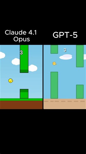 Evotion AI on Instagram: "Prompt: “Create a fully functional Flappy Bird game in Python using Pygame. Include: #Smooth animation with physics (gravity, velocity). Dynamic pipe generation with increasing difficulty. Collision detection with pipes and ground. Score tracking and game-over screen.” #ai #artificialinteligence #evotionai #claudevsgpt #generativeai #testingai #gpt5 #programming #claude"