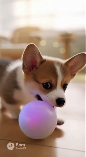 Adorable AI Puppy Plays with Glowing Ball 🐶✨ | Ultra Realistic AI Animal Video | VirtuZoo Shorts