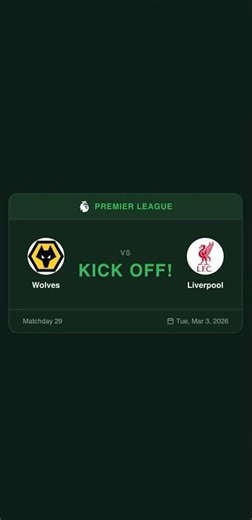 Wolves VS Liverpool - Premier League Matchday 29 - 3 Mar 2026 #premierleague #wolves #liverpool