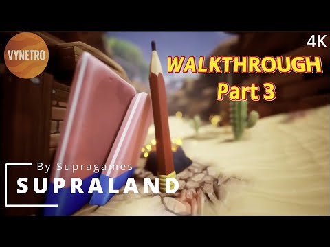 Supraland Walkthrough Part 3: Blue Ville Puzzles, Stomp Shoes & Proj. Power Upgr. (4K) | Vynetro