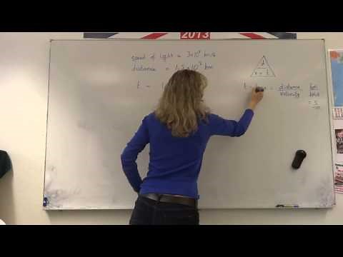 Calculate time it takes for light to reach the earth from the sun