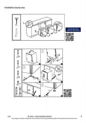 HAIER installation step by step built-in dishwasher H20