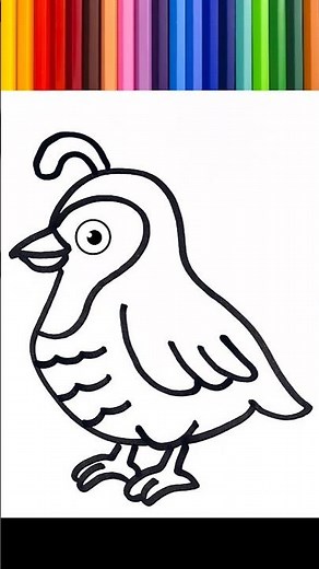 🌈 Drawing, painting and coloring a bird for kids.⭐#177