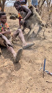 Hunters Run After Sudden Gunpowder Explosion #HadzabeLife #GunpowderExplosion #HunterReaction #PrimitiveLife #WildlifeHunting | Bright Siyanda