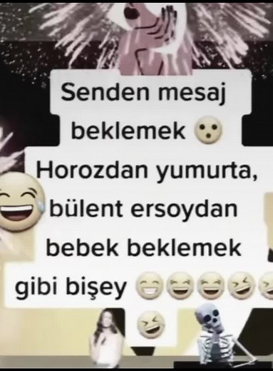 Skeleton Laughs Amidst Fireworks in a Humorous Animation