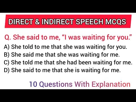 Direct & Indirect Speech MCQs | Reported Speech Quiz with Answers