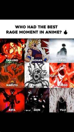 Who had the best rage moment in anime? #anime #dragonball #attackontitan #demonslayer #jjk #naruto