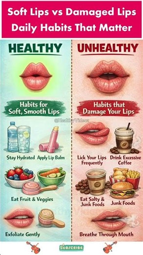 Soft Lips vs Damaged Lips 😱 Daily Habits That Matter