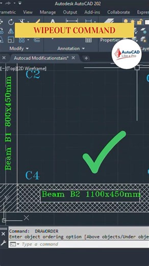Hatch + Wipeout Command in AutoCAD!