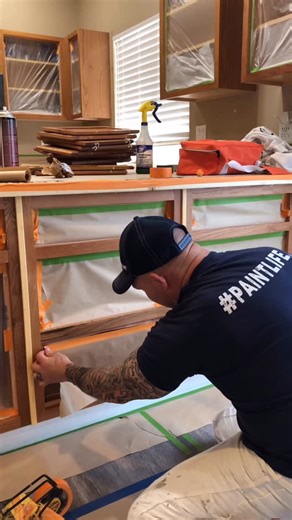 Chris Berry | How I mask cabinet face frames with FrogTape! #howto #DIY #cabinetpainting paintingtutorial painter | Instagram