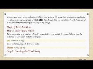 Reshaping a Tiled Numpy Array into a 2D Image