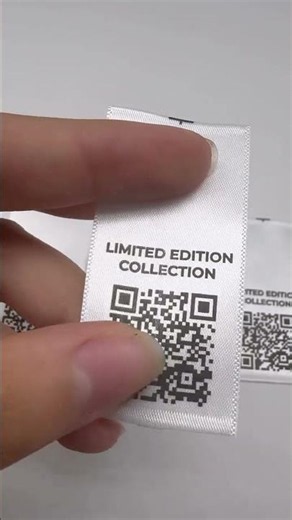 Custom QR Code Satin Labels | "Limited Edition" Printed Clothing Tags